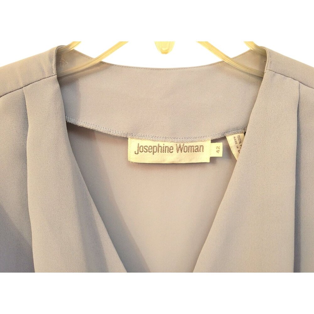 Blue Drape Front Blouse Josephine Woman Size 42 US 2XL - Picture 2 of 4